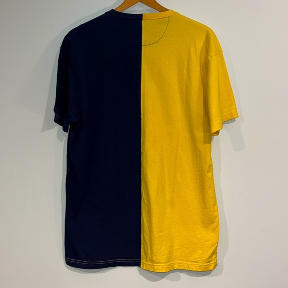 10.DEEP Split Sail Tee VCTRY SPORT Short Sleeve Like New Yellow Navy Cotton - Picture 5 of 5